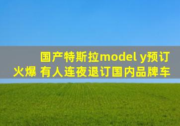 国产特斯拉model y预订火爆 有人连夜退订国内品牌车